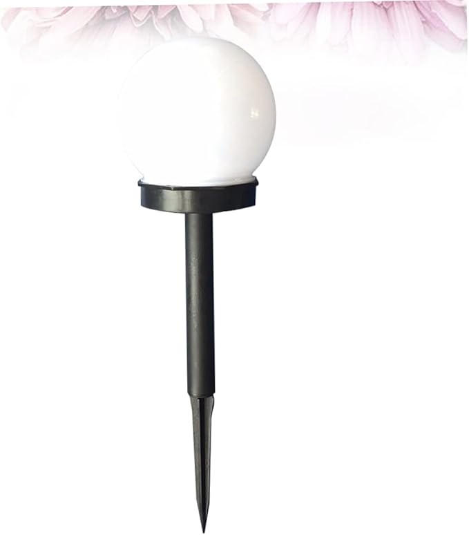 Veemoon 4PCS Solar Garden LED Lights Round Ball Shaped Solar Pathway Lamps for Outdoor Use Automatic Off Warm White Light for Lawn Patio Driveway and Garden