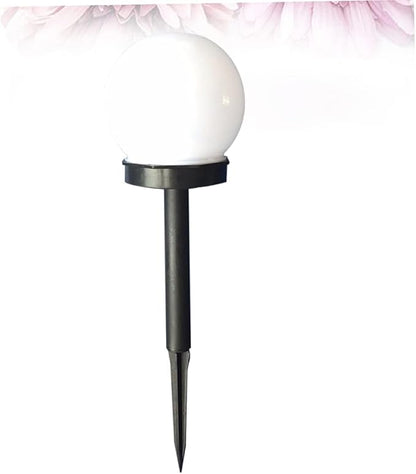 Veemoon 4PCS Solar Garden LED Lights Round Ball Shaped Solar Pathway Lamps for Outdoor Use Automatic Off Warm White Light for Lawn Patio Driveway and Garden