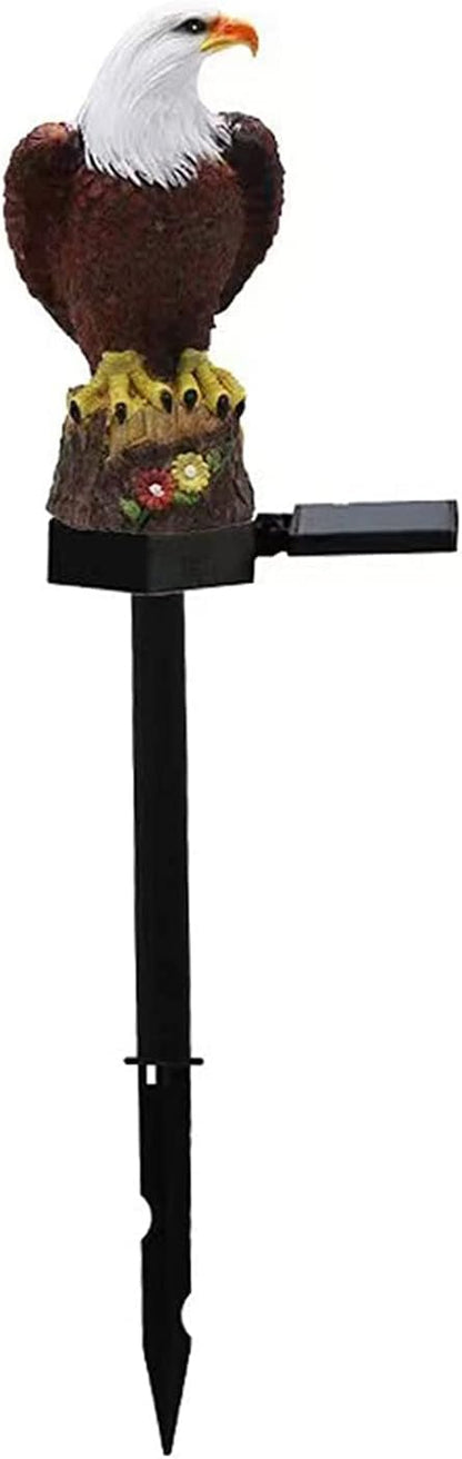 Solar Garden Light Solar Lights Decorative Resin Bald Eagle Figurine Dusk Dawn Solar Yard Light Animal Solar Stake Light Outdoor Decorative