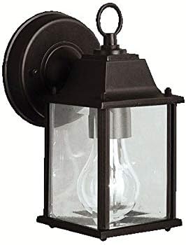 Kichler Barrie 8.5" 1 Light Outdoor Wall Light with Clear Beveled Glass in Black | Lumora
