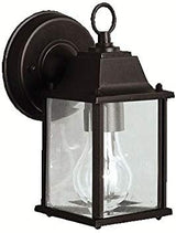 Kichler Barrie 8.5" 1 Light Outdoor Wall Light with Clear Beveled Glass in Black | Lumora
