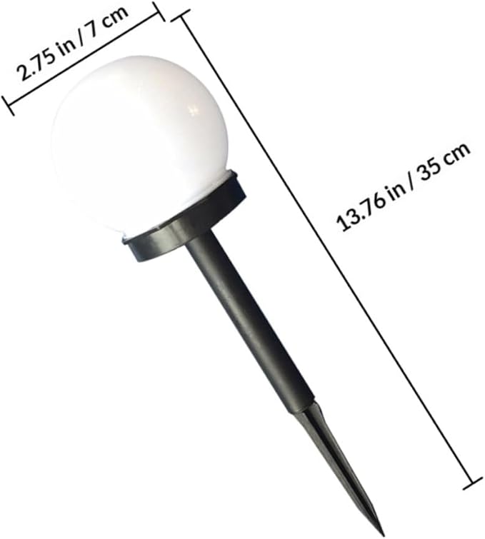 Zerodeko 4pcs Solar Lawn Lights Bubble-Shaped Solar Sphere LED Pathway Lights Warm White Glow Outdoor Yard