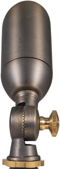 VOLT 12V Brass Mini Outdoor Spotlight (Bronze) with 2W 2700K Warm White 175 Lumen MR8 LED Bulb for Low Voltage Landscape Lighting of Yard, Lawn, Garden, Patio, Trees & House