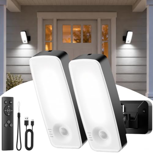 TANBABY Rechargeable Outdoor Wall Lights, Porch Lights with Motion Sensor