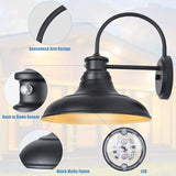 12" Dusk to Dawn LED Outdoor Barn Lights, Farmhouse Gooseneck Porch Lights