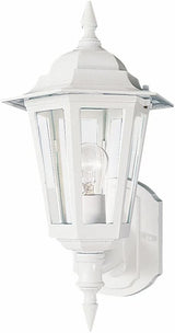 Maxim Cast-1 Light Outdoor Wall Lantern in Early American Style-8 Inches Wide by 17 inches high-White Finish | Lumora