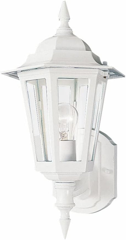 Maxim Cast-1 Light Outdoor Wall Lantern in Early American Style-8 Inches Wide by 17 inches high-White Finish