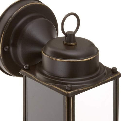 Progress Lighting 1-Light Clear Flat Glass Traditional Outdoor Wall Lantern Light Antique Bronze