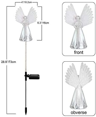 2 Pack Solar Powered Angel for Cemetery Decorations,Garden Stake Light Multi-Color Changing LED Waterproof Lawn Decorative Light for Garden Yard Patio Cemetery Grave Decorations
