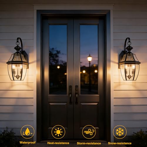 Outdoor Wall Lights, 20" Large Exterior Light, 2-Light Waterproof.