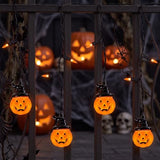 Abeja Halloween Pumpkin Curtain String Lights, 7FT Hanging Window Lights
