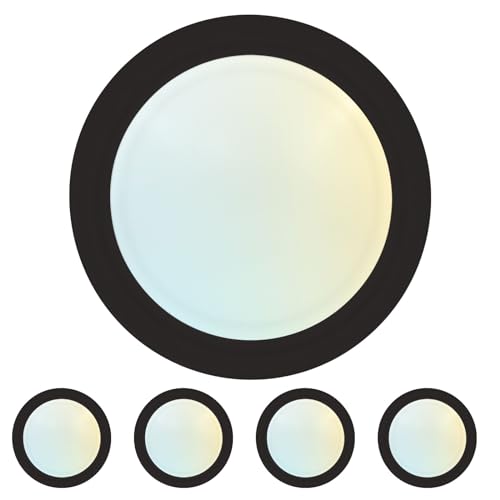 LUXRITE 6 Inch LED Disk Lights, 12.5W, 1000LM, 120V, Black (4 Pack)
