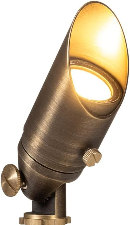 VOLT Top Dog Scotty 12V Cast Brass Mini Outdoor Spotlight (Bronze) with 4W 2700K Warm White 350 Lumen MR11 LED Bulb for Low Voltage Landscape Lighting of Yard, Lawn, Garden, Patio, Trees & House