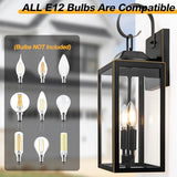 19" Large Outdoor Wall Lights Modern Front Porch Lantern Wall Mount 2-Light