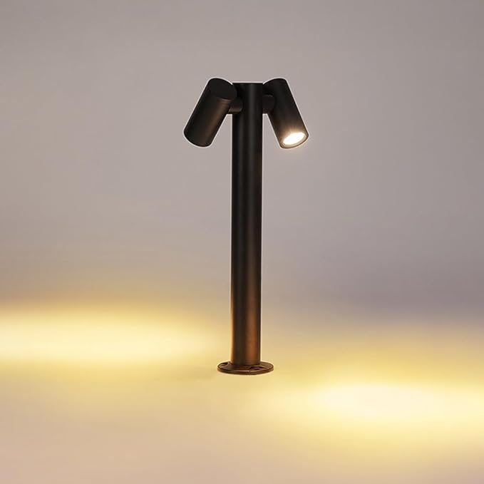 Modern Pathway Lights Adjustable Angle Spotlight Post Lights Outdoor Path Lights LED 2700K Warm Light Walkway Lighting Landscape Sideway Lighting IP65 Waterproof (2-Light)