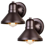 Brightever Outdoor Barn Wall Light Fixtures, 2-Pack Brown Exterior Wall Lantern, Waterproof Anti-Rust Lighting with E26 Socket, Small Outside Lights for House, Patio, Playhouse, Garage