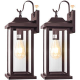 Bronze Dusk to Dawn Outdoor Wall Sconces 2-Pack Large