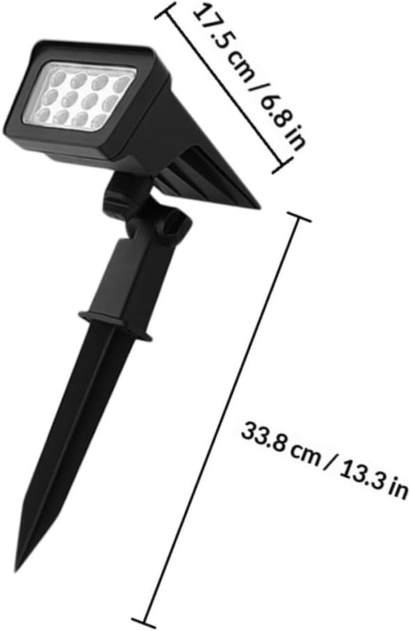 Housoutil Solar Powered Lawn Path Light Garden LED Stake Lamp Waterproof Outdoor Landscape Lighting with Polycrystalline Silicon Panel for Yard and Walkway