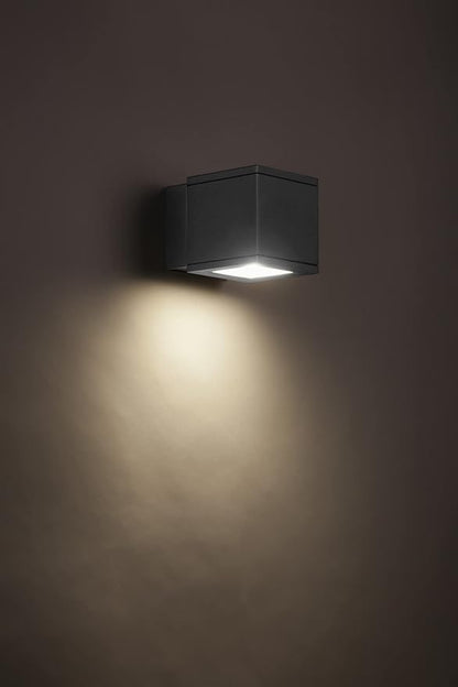 WAC Lighting WS-W2504-BK Rubix LED Outdoor Wall Light Fixture, Dark Sky Friendly Single Light, 3000K, Black