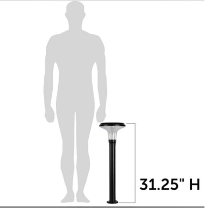 Gama Sonic Vantage Bollard Solar Pathway Light, Black Aluminum, Large 10" Diameter, 31" Tall Height, UltraBright 200 Lumens, Warm White 2700K LED, Waterproof Outdoor Landscape, 314BP250000 (2 Pack)