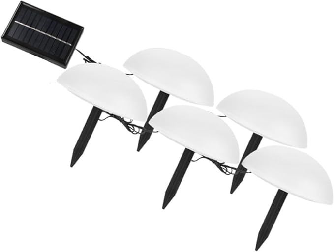 Zerodeko Solar Hemisphere Yard Light 5-Head Solar Lawn Lamp White Light Outdoor Garden Landscape Ground Inserted | Lumora