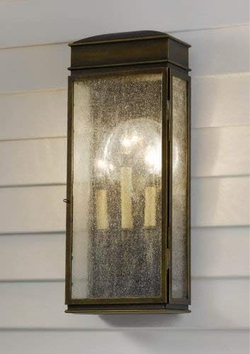 Feiss OL7402ASTB Whitaker Outdoor Patio Lighting Wall Lantern, Bronze, 3-Light (9"W x 23"H) 180watts