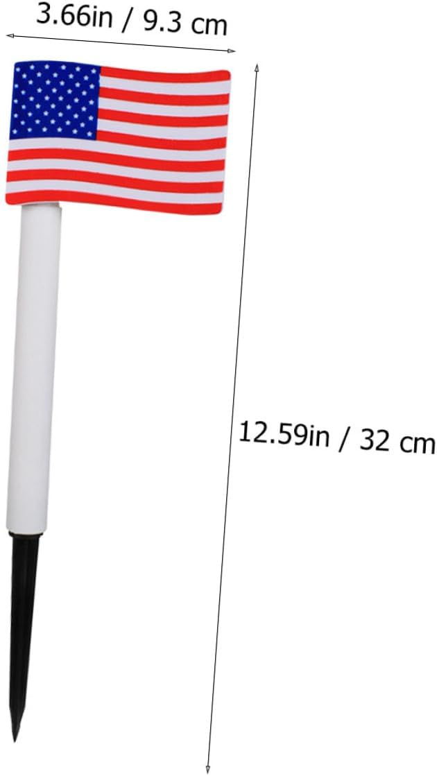 Lurrose Solar Garden Lights American Flag LED Solar Pathway Lamps Outdoor Decorative Ground Insert Stakes for Independence Day 2pcs Random Color