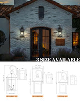 FEMILA 26" Outdoor Wall Light, Large Exterior Wall Light Fixtures, 3 Light Outdoor Wall Lantern Porch Lights for Entryway, Patio, Garage, Doorway, Matte Black Finish, E12 Base, 4FD54B-L BK