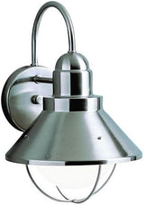 Kichler Seaside 14.25" 1 Light Outdoor Wall Light with Glass Globe Brushed Nickel | Lumora