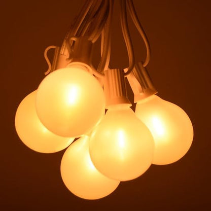 Hometown Evolution, Inc. G50 2" LED White Satin Pearl Outdoor Globe String Lights (White Wire, 10 ft)