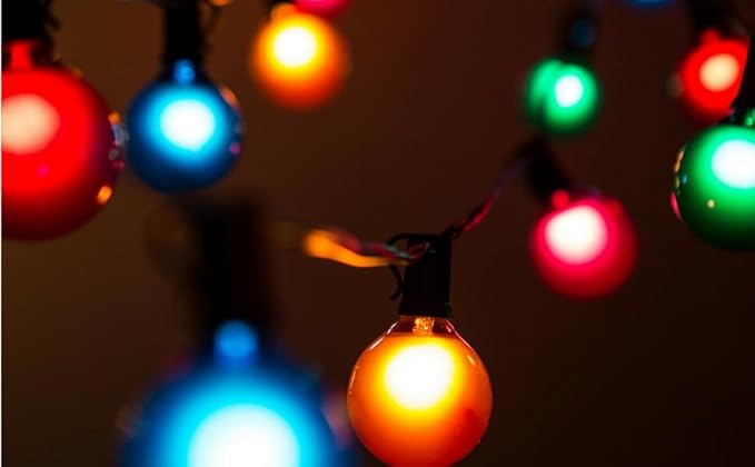 Hometown Evolution, Inc. G50 2" LED Assorted Colored Outdoor Globe String Lights (Green Wire, 100 ft)