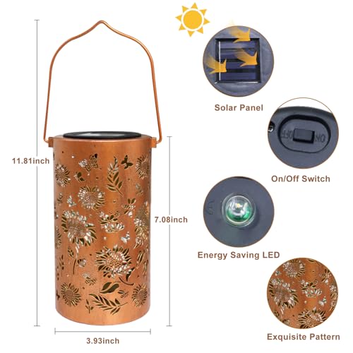 BSGlobal Colorful Sunflower Solar Lanterns Outdoor Hanging Lights