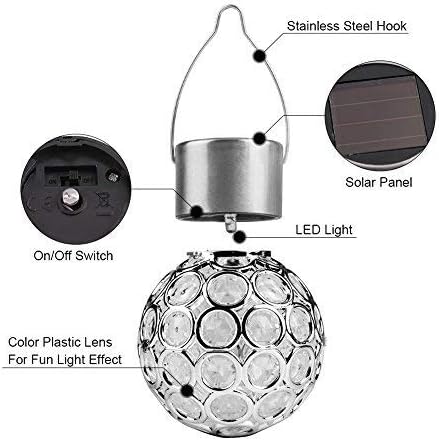 Yosoo Decorative Garden Lights, Colorful Solar Lights Ball, Outdoor Hanging 7 Colors LED Crackle Glass Globe, for Lawn, Patio Yard, Walkway Driveway, Pathway Landscape