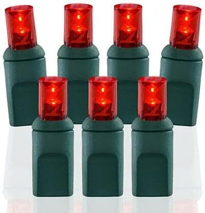 Pro Christmas LED Christmas Lights – 70 Count Wide Angle Conical String Lights – Professional Grade Indoor/Outdoor Commercial Holiday Light Set for Trees, Bushes, & Décor – Red