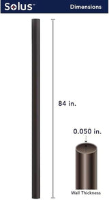 Solus 7-Foot Direct Burial Lamp Post – Outdoor Aluminum Light Pole – Fits Standard 3" Post Top Fixtures – Black | Lumora