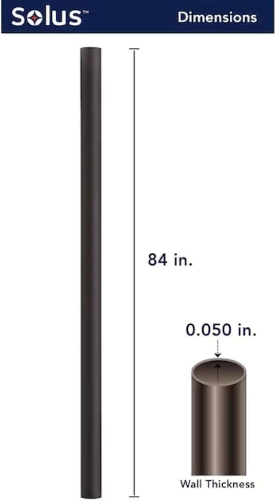 Solus 7-Foot Direct Burial Lamp Post – Outdoor Aluminum Light Pole – Fits Standard 3" Post Top Fixtures – Black | Lumora