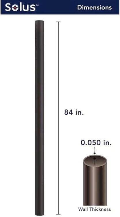 Solus 7-Foot Direct Burial Lamp Post – Outdoor Aluminum Light Pole – Fits Standard 3" Post Top Fixtures – Black, Bronze, or White, Made in USA, No Sensor, No Outlet (Bronze, Set of 2)