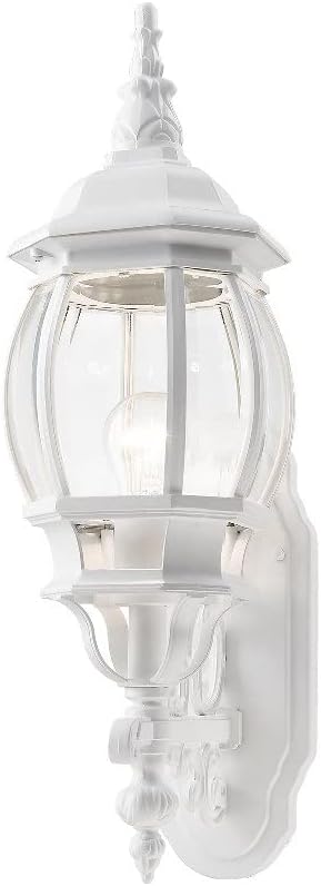 Livex Lighting 7520-13 Frontenac Traditional 1-Light Outdoor Wall Lantern with Clear Beveled Glass Shades, 21" x 7" | Lumora