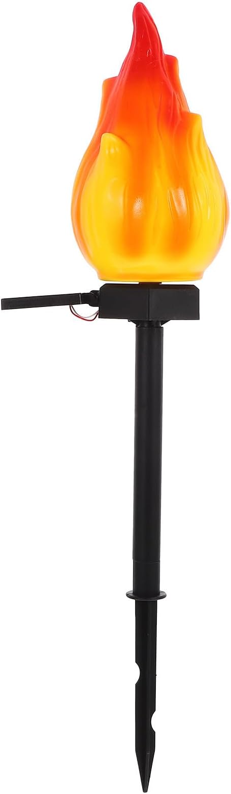 Homoyoyo Solar Flame Stake Light Outdoor Decorative Solar Lawn Lights Garden Path Lighting Plastic Flame-Shaped for Patio Backyard