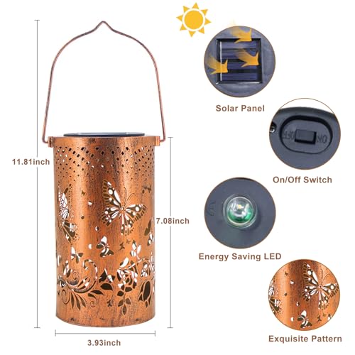 BSGlobal Butterfly Solar Lanterns Outdoor Waterproof Hanging Lights
