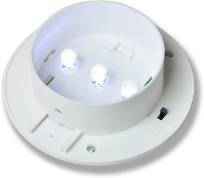 Solar Path Lights Outdoor Set of 6, White Durable Plastic, 16.7-inch, Waterproof, Automatic LED Garden Walkway Lighting for Yard