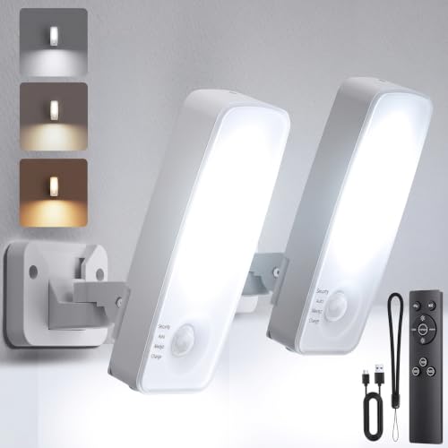 TANBABY Rechargeable Outdoor Wall Lights, Motion Sensor Porch Lights, White