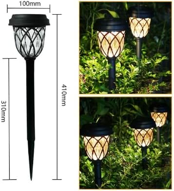 Solar Lights Outdoor Pathway Lights LED Waterproof Acrylic Lamp Head Stainless Steel Stake for Yard Garden Landscape Path Walkway Driveway Patio Lawn, Warm Light