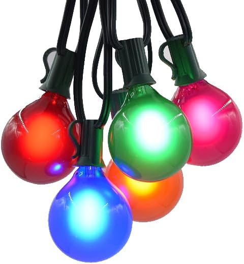 Hometown Evolution, Inc. G50 2" LED Assorted Colored Outdoor Globe String Lights (Green Wire, 50 ft)