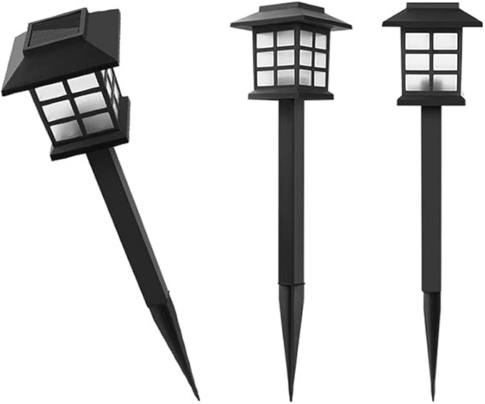 Outdoor Table Column Lantern Solar Pathway Light, 2pcs IP65 Garden Landscape Lawn Lamp Waterproof Deck Yard Pedestal Lights, Gate Pillar Lighting Fixture Doorpost Lamps