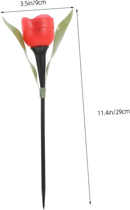 BESPORTBLE 3pcs Solar Led Tulip Garden Lights Pathway Solar Landscape Lights Weatherproof Outdoor for Yard Driveway Random Color