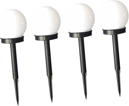 Veemoon 4pcs Solar Energy Lawn Lamp Round Ball Shape Plug in Garden Lamp No Electricity Required Solar Led Lights for Outdoor Use