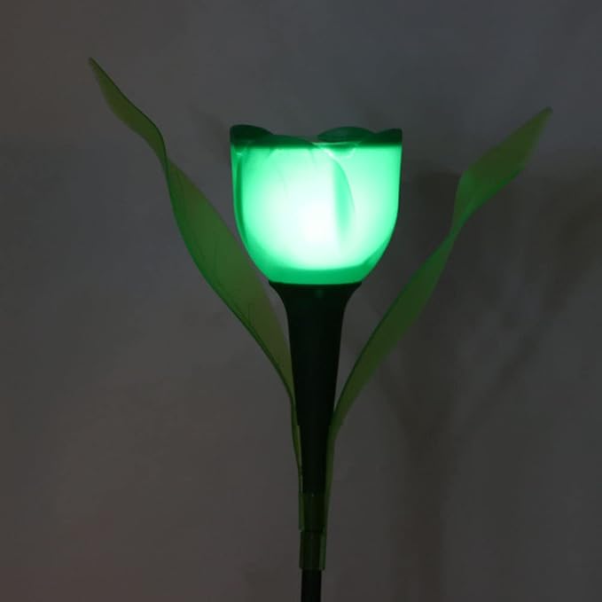 4Pcs Solar Pathway Lights Outdoor Garden Lamp Flower Lights Solar Garden Stake Lights Garden Decorative Lawn Lamp Solar Decorative Lights for Yard, Patio, Backyard(Green)