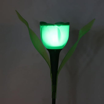 4Pcs Solar Pathway Lights Outdoor Garden Lamp Flower Lights Solar Garden Stake Lights Garden Decorative Lawn Lamp Solar Decorative Lights for Yard, Patio, Backyard(Green)