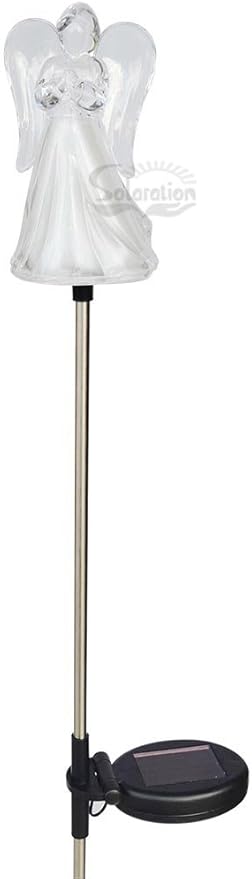 Solar Wholesale 1053-2 A Set of Two Frosty Praying Angels Solar Garden Stake LED Lights